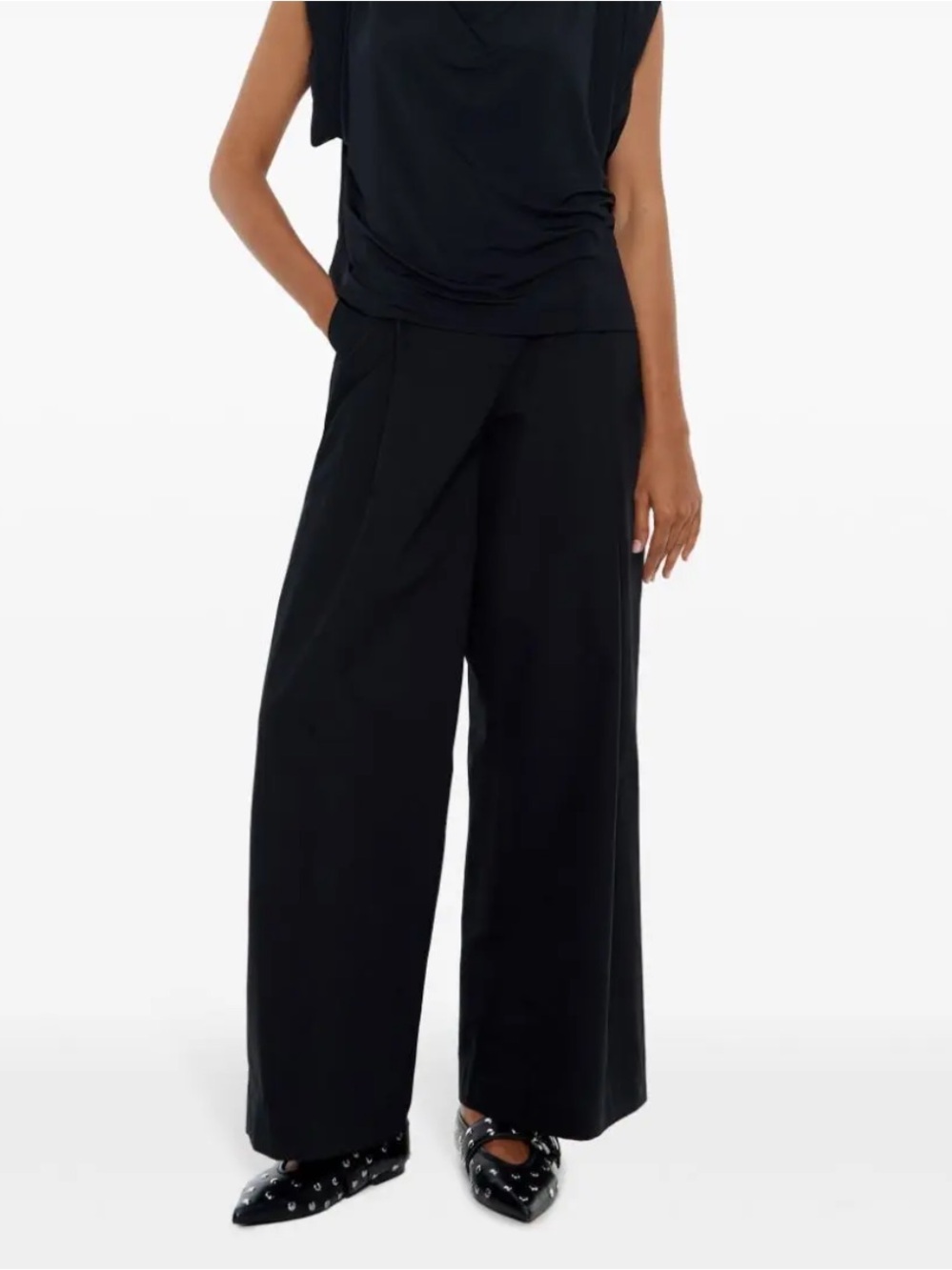 Bimba Y Lola Women's High Rise Cropped Pants EU Size 40 Business Quiet Luxury